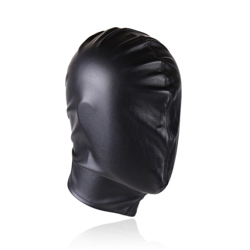 BDSM Hood Slave Mask Sensory Deprivation Full Head Bondage Restraint Mask for Women Men