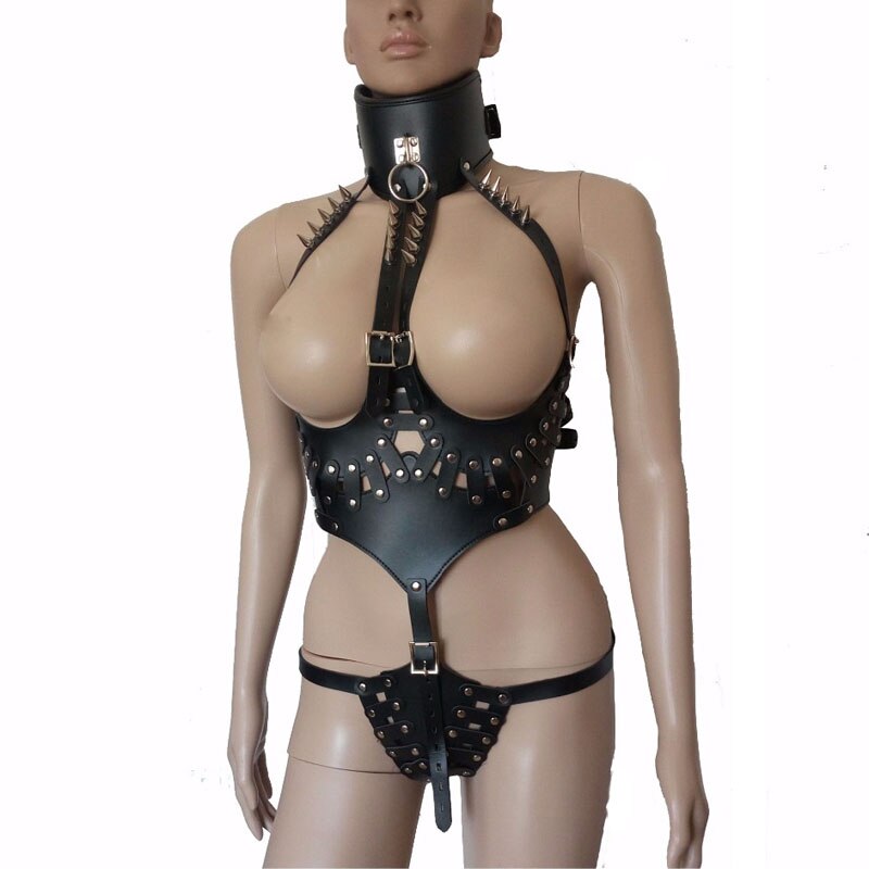 Genuine Leather Women Stripper Straps Fetish Wear Costume