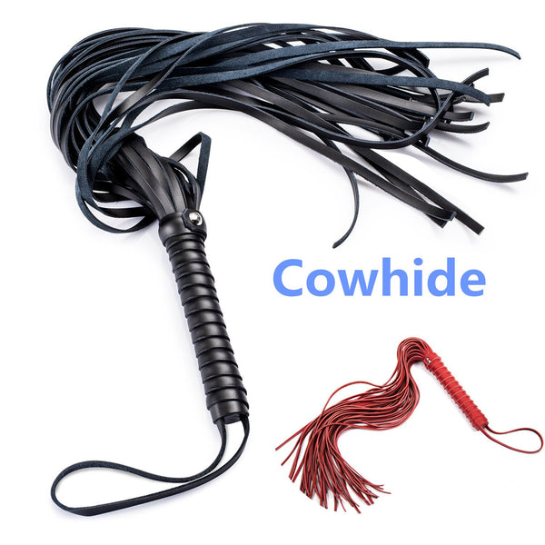 68cm Genuine Cowhide Whip with Tassel for Role Play