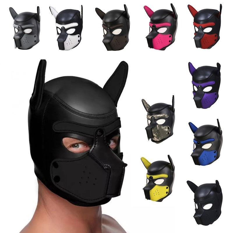Puppy Hood Neoprene Mask Muzzle Pet Play Games Dog Slave Full Head Bondage Restraint