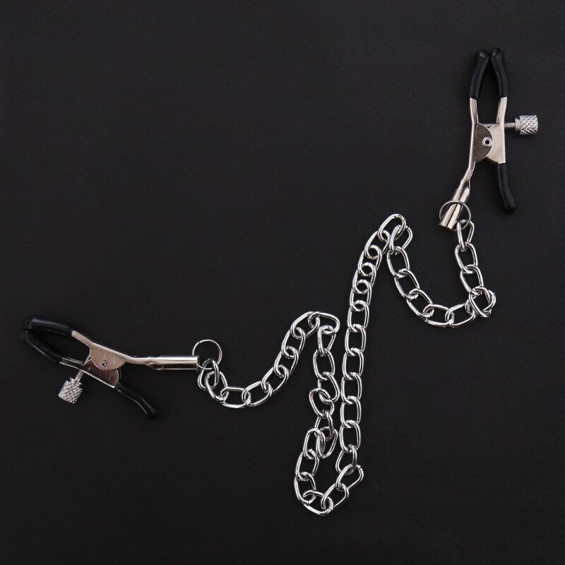 Stainless Steel Chain Nipple Milk Clips Simulator Sucker Breast Pump