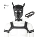 Bondage Hood Chest Belt Arm Band Neck Collar Dog Roleplay Fantasy Harness Club Costume