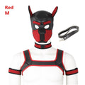 Bondage Hood Chest Belt Arm Band Neck Collar Dog Roleplay Fantasy Harness Club Costume