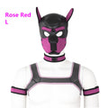Dog Bondage Set With Restraints Hood Chest Belt Collar Arm Band For Pup Role Play