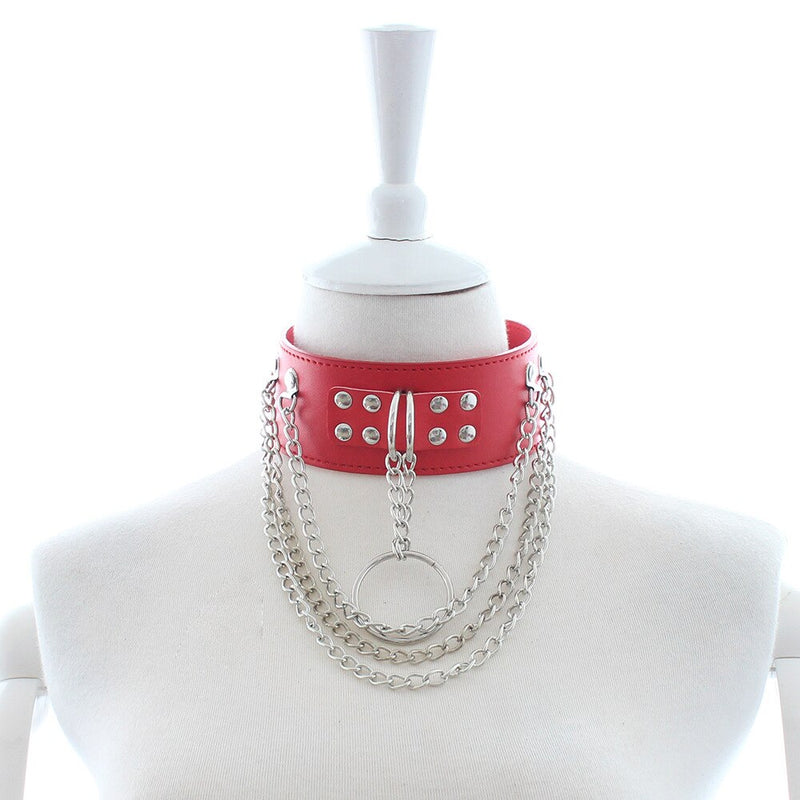 Collar Leather Harajuku Gothic Choker With Traction Ropes