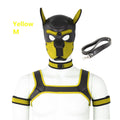 Bondage Hood Chest Belt Arm Band Neck Collar Dog Roleplay Fantasy Harness Club Costume