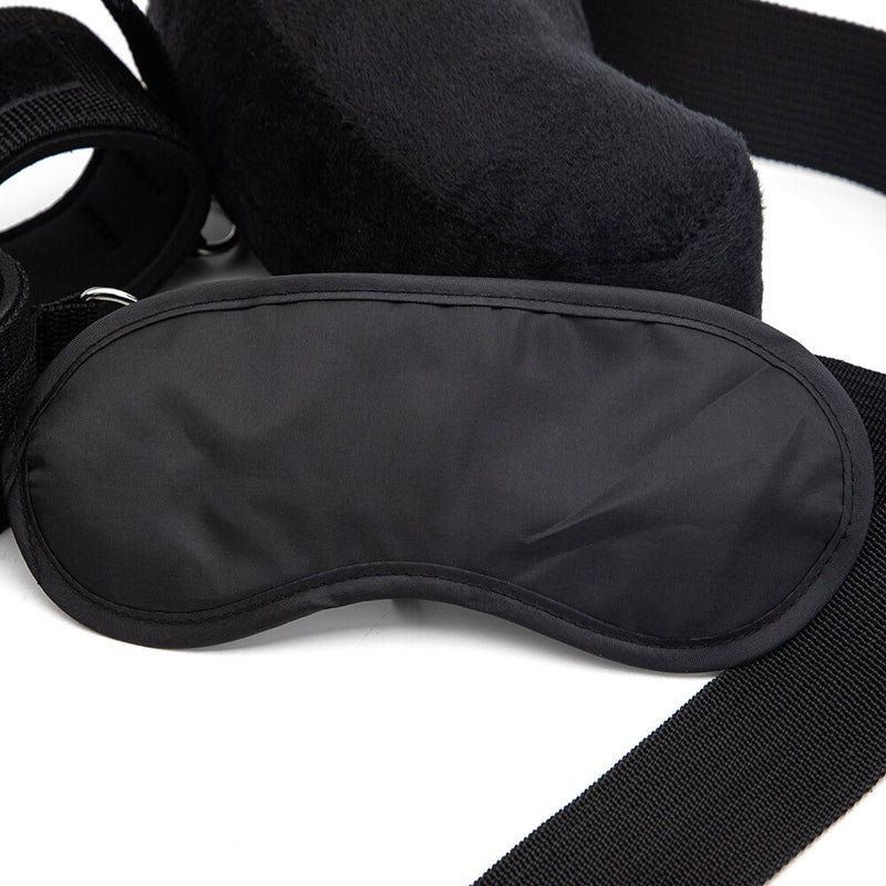 Bed Bondage Straps Set Love Posture Neck Collar Leg Cuffs Handcuffs Plush Sex Pillow