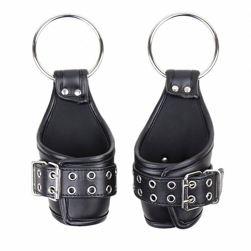 Bondage Kit With Stainless Steel Detachable Spreader Bar And Leather Handcuffs