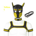 Bondage Hood Chest Belt Arm Band Neck Collar Dog Roleplay Fantasy Harness Club Costume