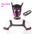 Bondage Hood Chest Belt Arm Band Neck Collar Dog Roleplay Fantasy Harness Club Costume