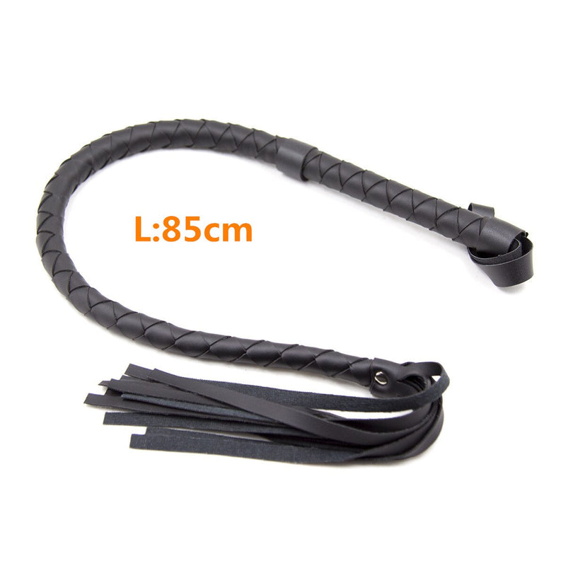 85cm Bdsm Bondage Leather Whip Toys with Lashing Handle for Spank Flirt
