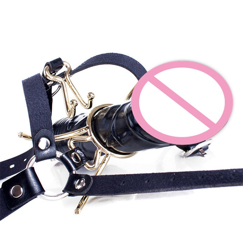 Bdsm Bondage outh Gag with Nose Hook Mask M Spider Shape Metal Ring Gag